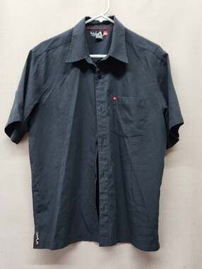 Quiksilver Men's Short Sleeve Button-Down Shirt - Charcoal Blue